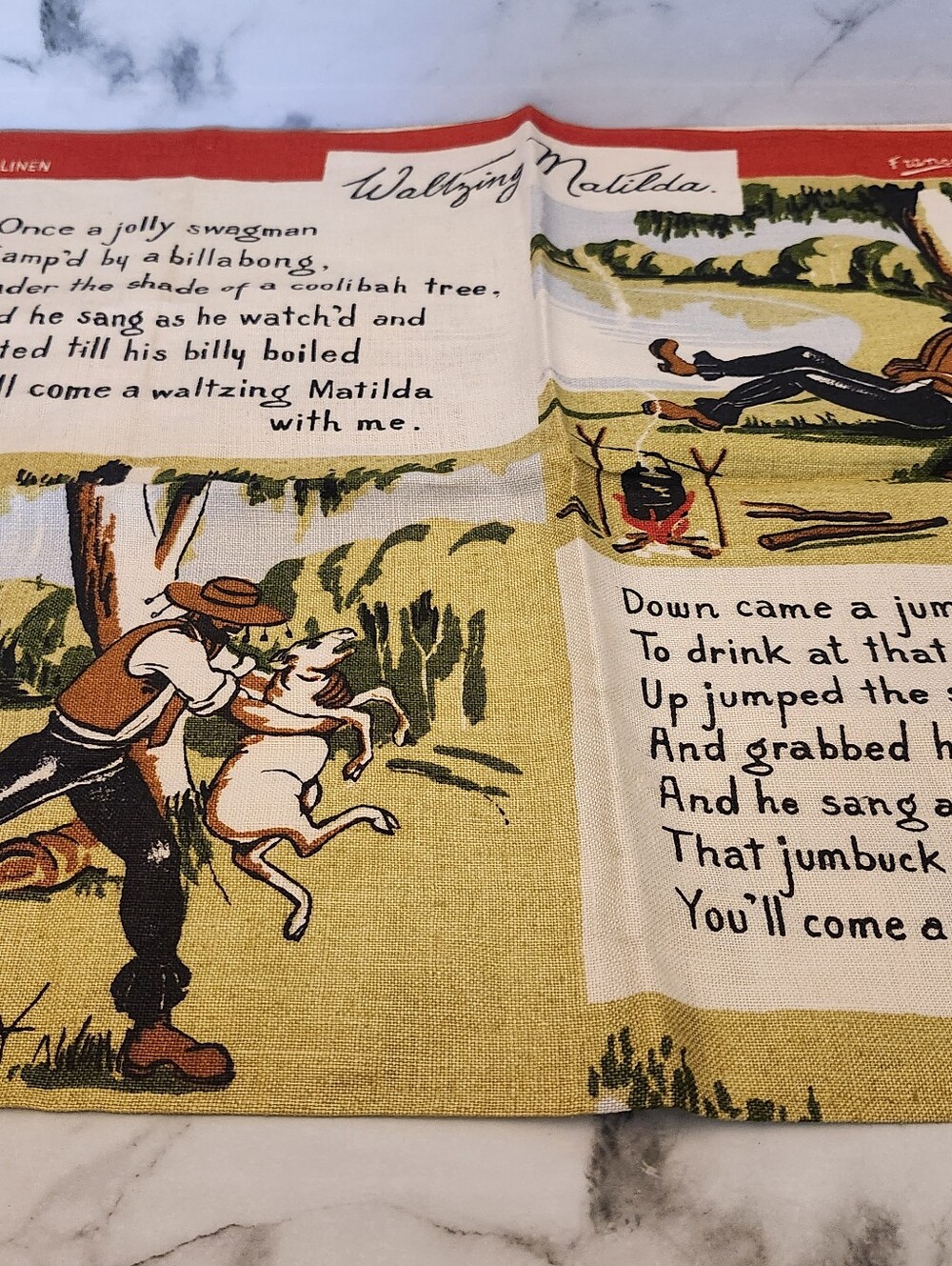"Waltzing Matilda" 100% Linen Dish Towel